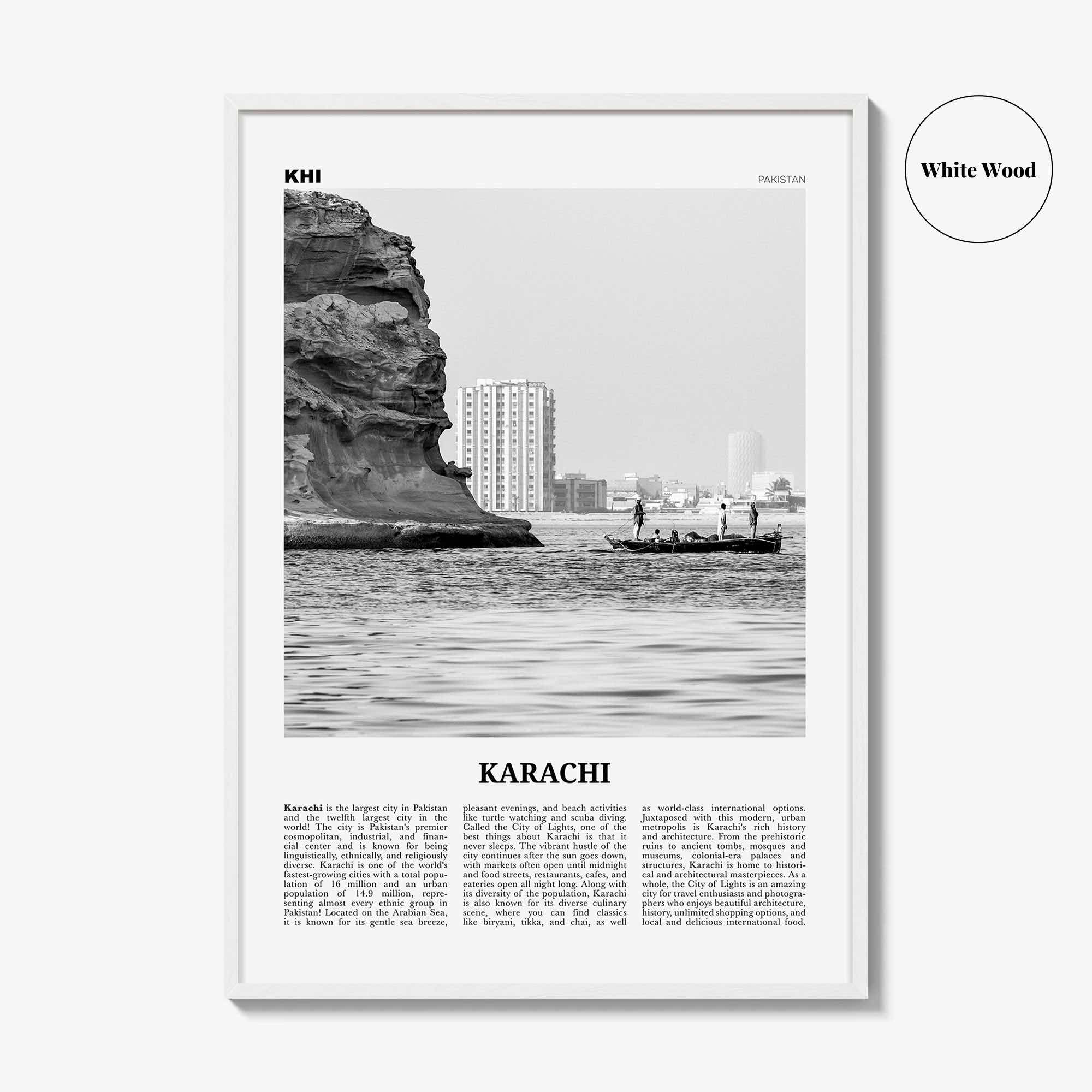 Karachi Print Black and White No 1, Karachi Wall Art, Karachi Poster, Karachi Photo, Karachi Wall Décor, Pakistan, Sindh, کراچی
