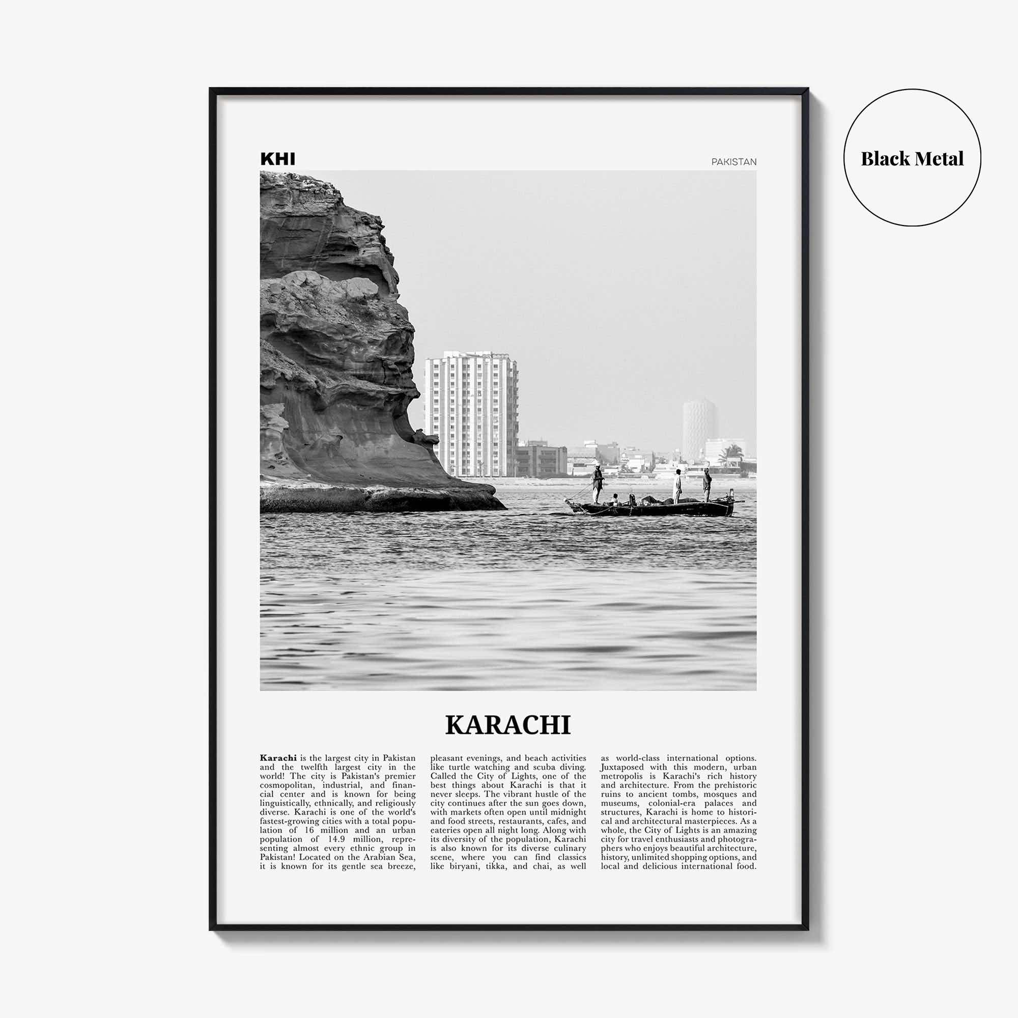 Karachi Print Black and White No 1, Karachi Wall Art, Karachi Poster, Karachi Photo, Karachi Wall Décor, Pakistan, Sindh, کراچی