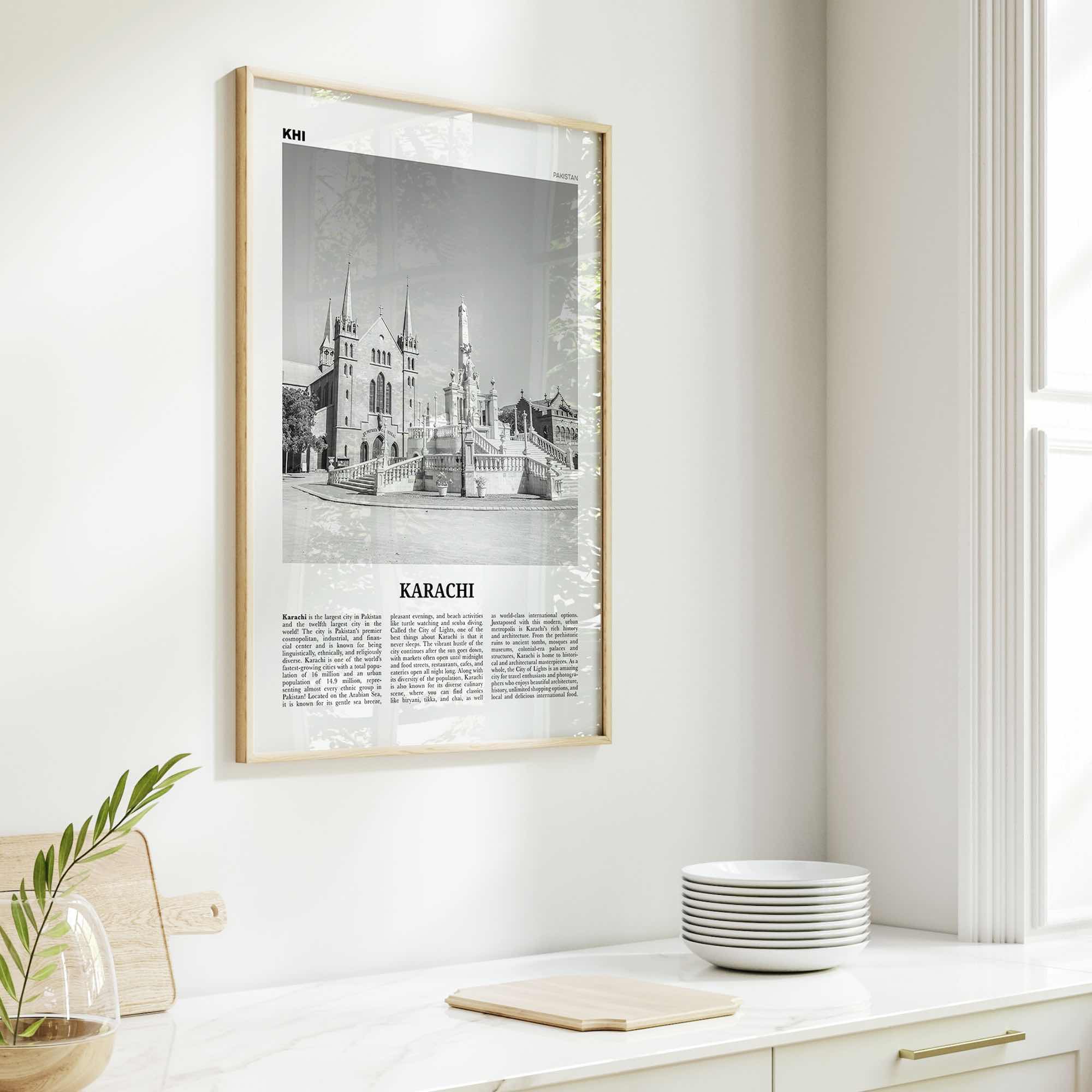 Karachi Print Black and White No 2, Karachi Wall Art, Karachi Poster, Karachi Photo, Karachi Wall Décor, Karachi Map,