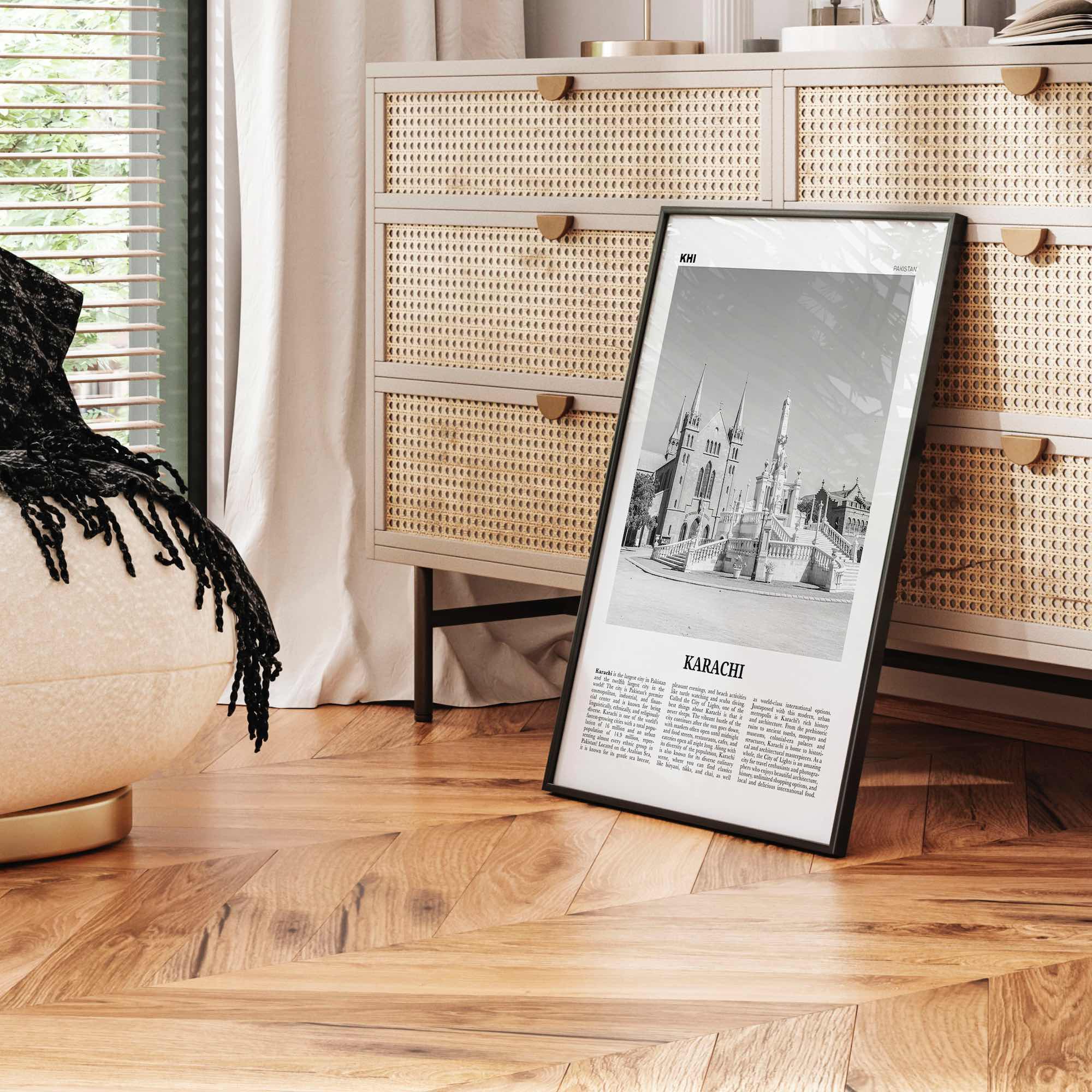 Karachi Print Black and White No 2, Karachi Wall Art, Karachi Poster, Karachi Photo, Karachi Wall Décor, Karachi Map,