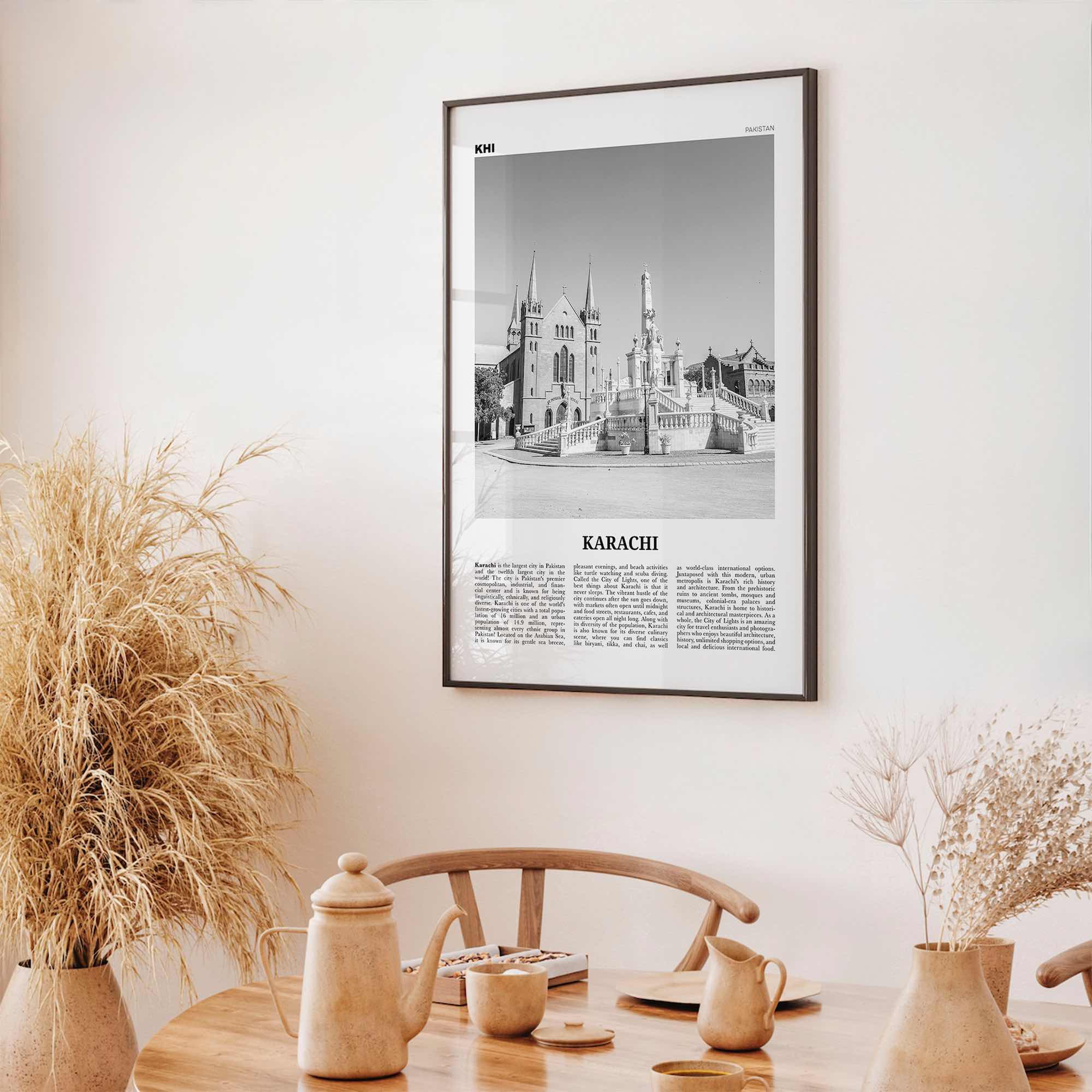 Karachi Print Black and White No 2, Karachi Wall Art, Karachi Poster, Karachi Photo, Karachi Wall Décor, Karachi Map,