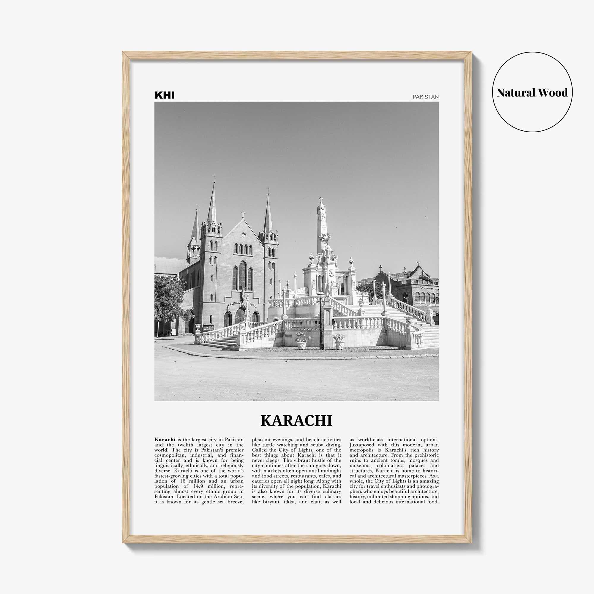 Karachi Print Black and White No 2, Karachi Wall Art, Karachi Poster, Karachi Photo, Karachi Wall Décor, Karachi Map,
