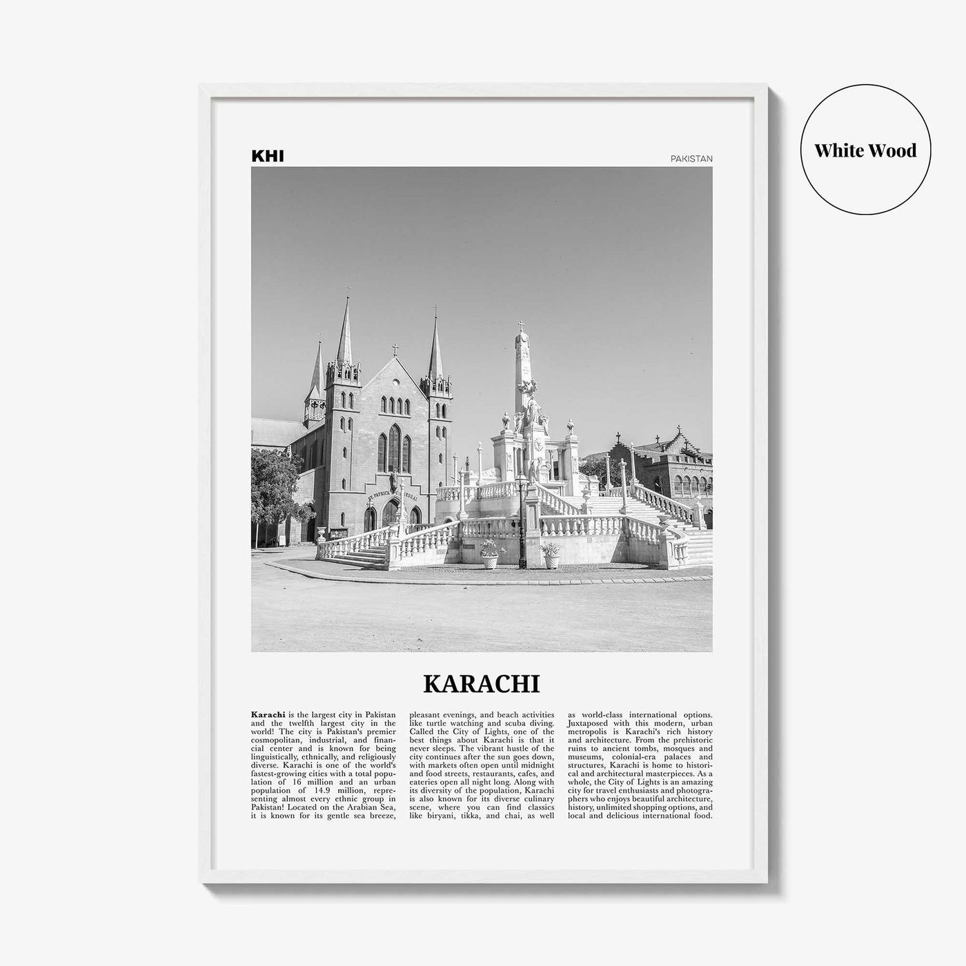 Karachi Print Black and White No 2, Karachi Wall Art, Karachi Poster, Karachi Photo, Karachi Wall Décor, Karachi Map,