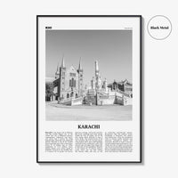 Karachi Print Black and White No 2, Karachi Wall Art, Karachi Poster, Karachi Photo, Karachi Wall Décor, Karachi Map,