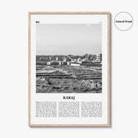 Karaj Print Black and White, Karaj Wall Art, Karaj Poster, Karaj Photo, Karaj Wall Décor, Karaj Map, Iran