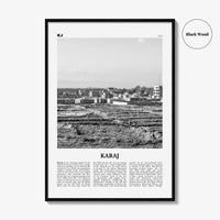 Karaj Print Black and White, Karaj Wall Art, Karaj Poster, Karaj Photo, Karaj Wall Décor, Karaj Map, Iran