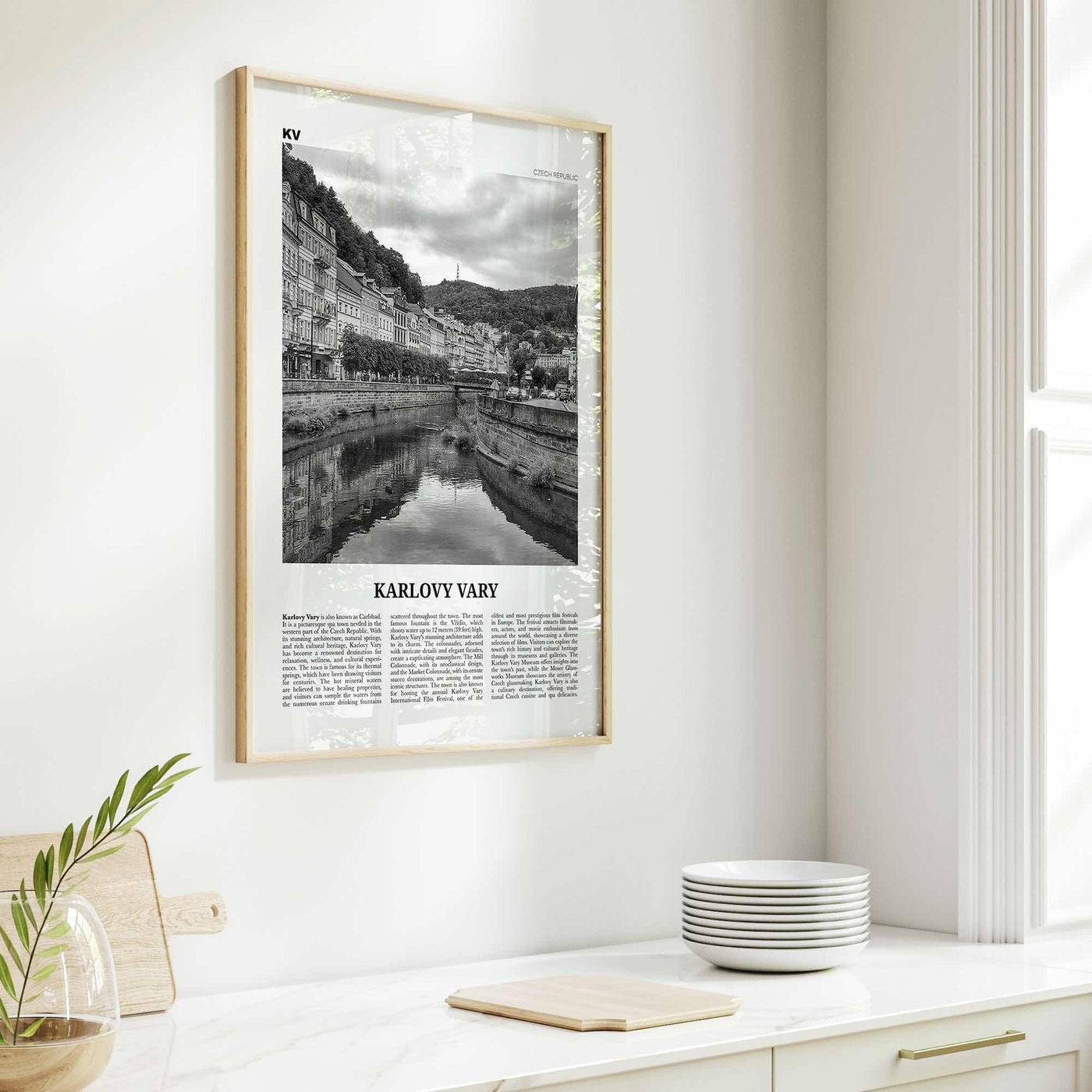 Karlovy Vary Print Black and White, Karlovy Vary Wall Art, Karlovy Vary Poster, Karlovy Vary Photo, Karlovy Vary Wall Décor, Czech Republic