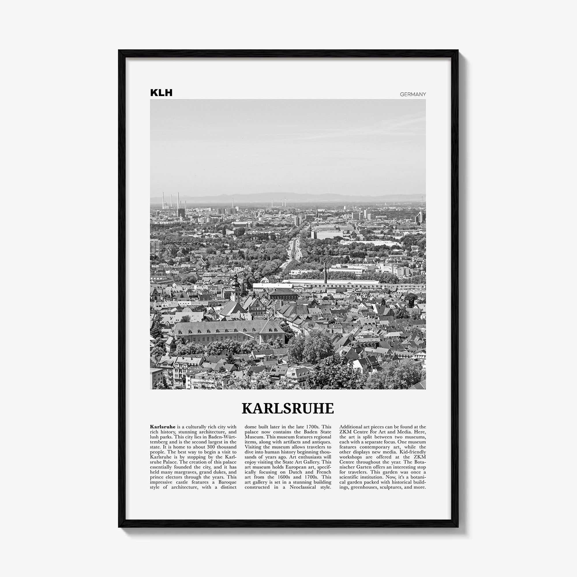 Karlsruhe Print Black and White, Karlsruhe Wall Art, Karlsruhe Poster, Karlsruhe Photo, Karlsruhe Wall Décor, Karlsruhe Map, Germany