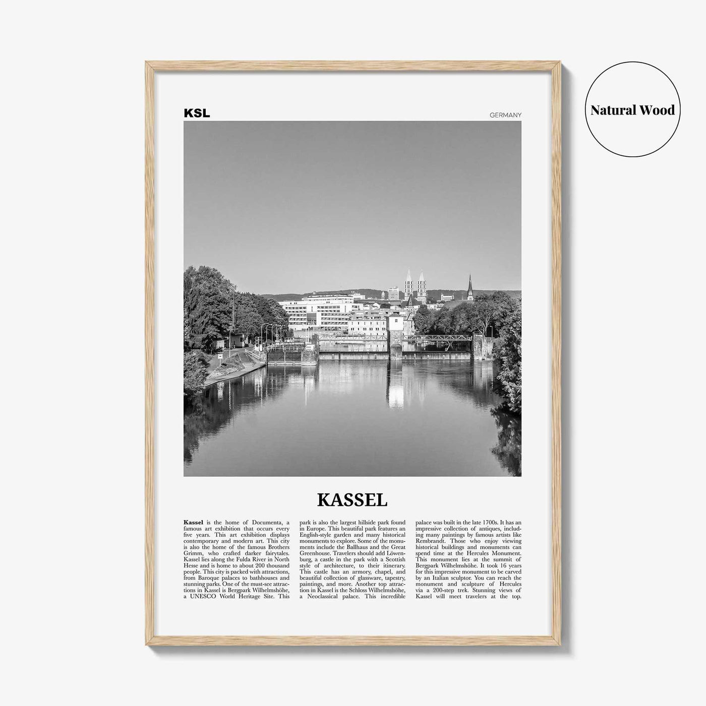 Kassel Print Black and White, Kassel Wall Art, Kassel Poster, Kassel Photo, Kassel Wall Décor, Kassel Map, Germany