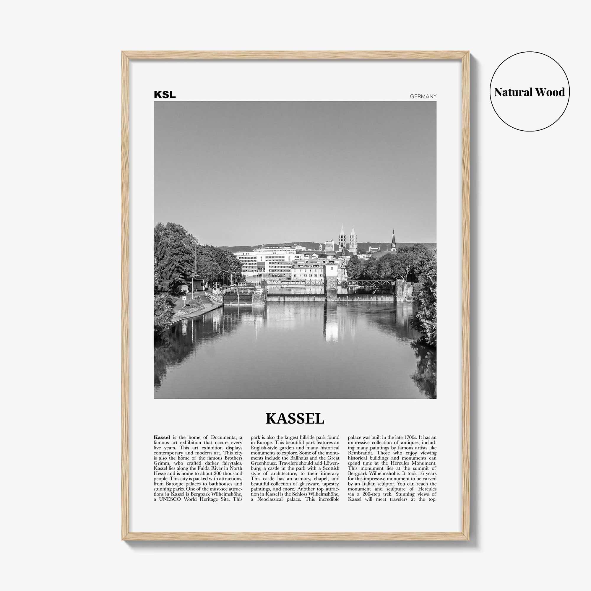 Kassel Print Black and White, Kassel Wall Art, Kassel Poster, Kassel Photo, Kassel Wall Décor, Kassel Map, Germany