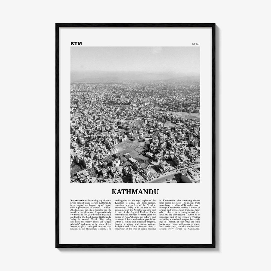 Kathmandu Print Black and White, Kathmandu Wall Art, Kathmandu Poster, Kathmandu Photo, Kathmandu Wall Decor, Nepal, Kastamandap, Asia