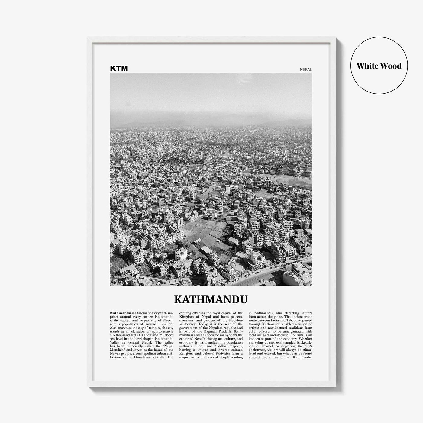 Kathmandu Print Black and White, Kathmandu Wall Art, Kathmandu Poster, Kathmandu Photo, Kathmandu Wall Decor, Nepal, Kastamandap, Asia