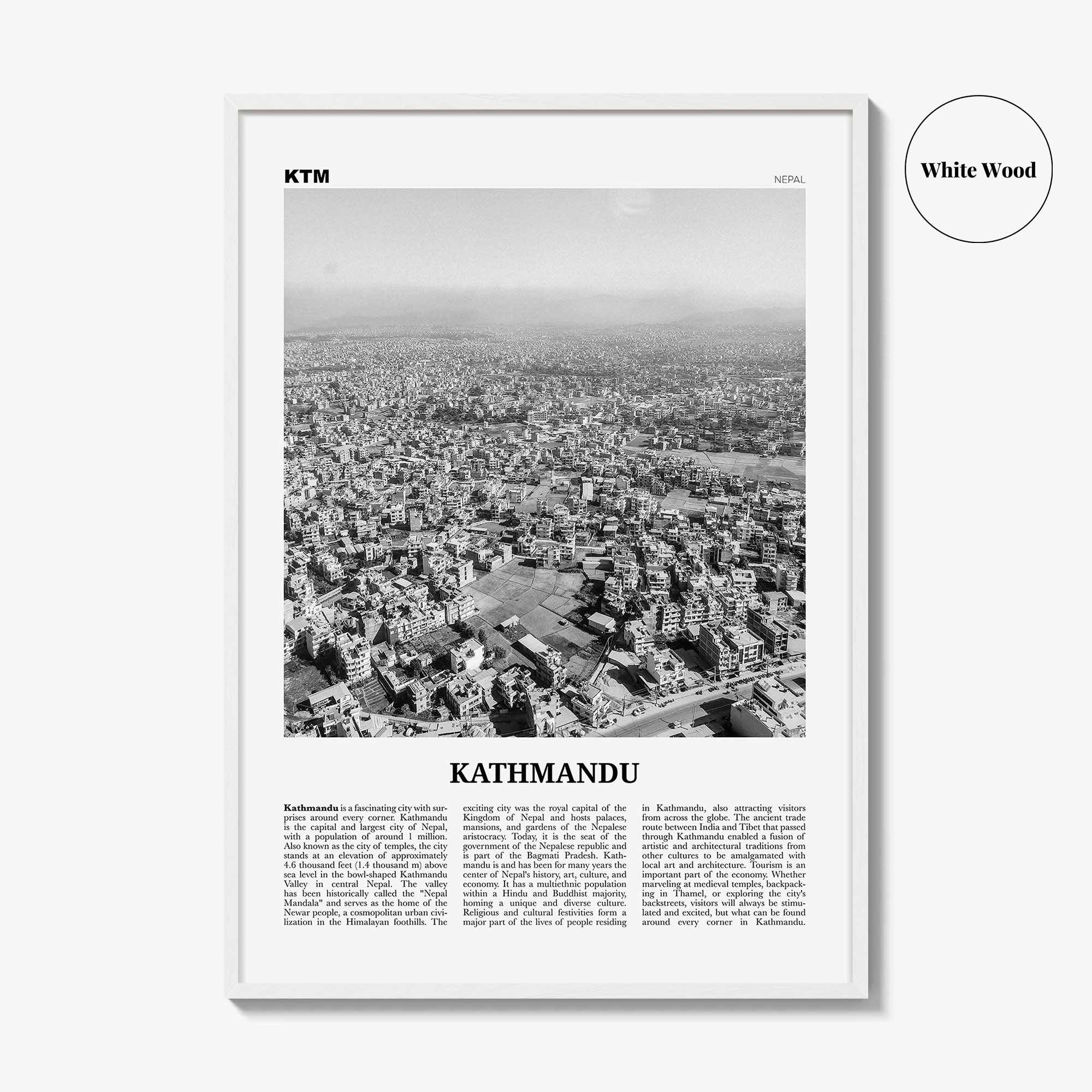 Kathmandu Print Black and White, Kathmandu Wall Art, Kathmandu Poster, Kathmandu Photo, Kathmandu Wall Decor, Nepal, Kastamandap, Asia