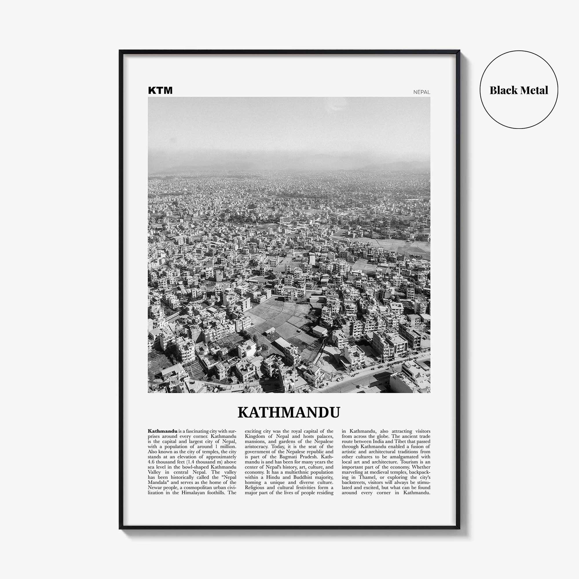 Kathmandu Print Black and White, Kathmandu Wall Art, Kathmandu Poster, Kathmandu Photo, Kathmandu Wall Decor, Nepal, Kastamandap, Asia