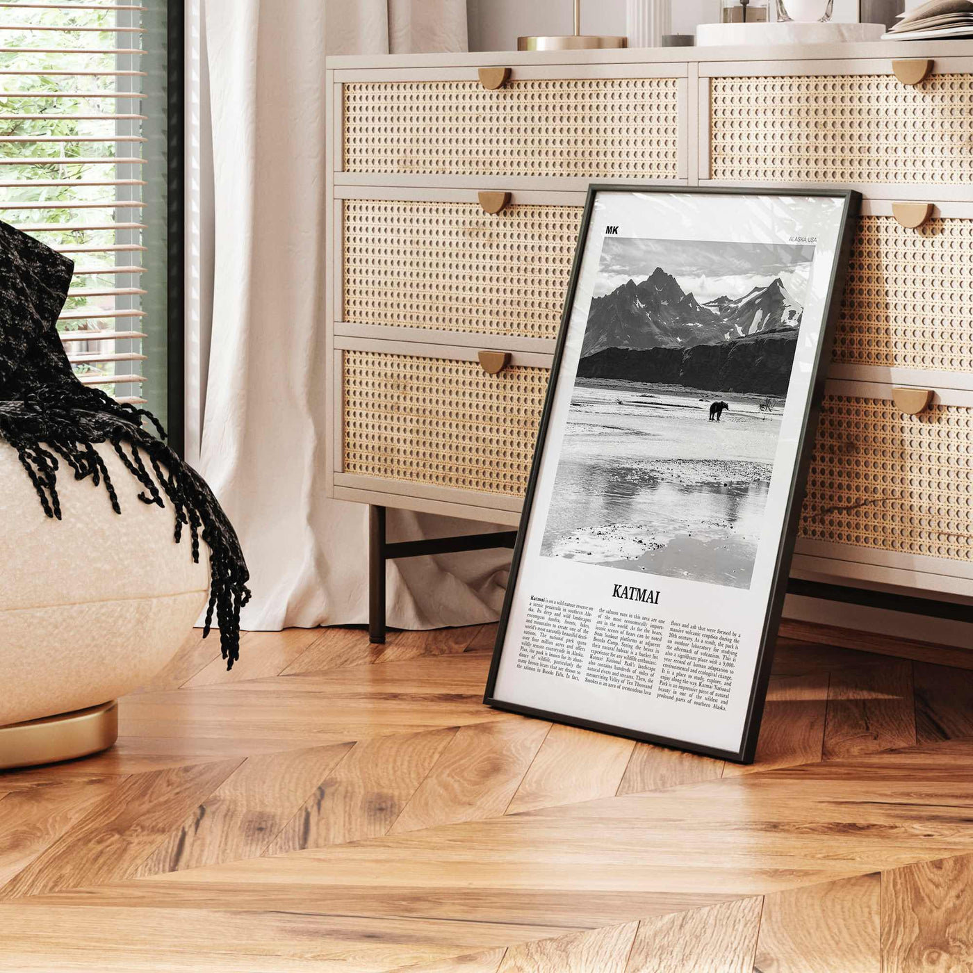 Katmai National Park Print Black and White, Katmai Wall Art, Katmai Poster, Katmai Photo, Katmai Wall Décor, Katmai Map, Alaska, USA
