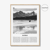 Katmai National Park Print Black and White, Katmai Wall Art, Katmai Poster, Katmai Photo, Katmai Wall Décor, Katmai Map, Alaska, USA