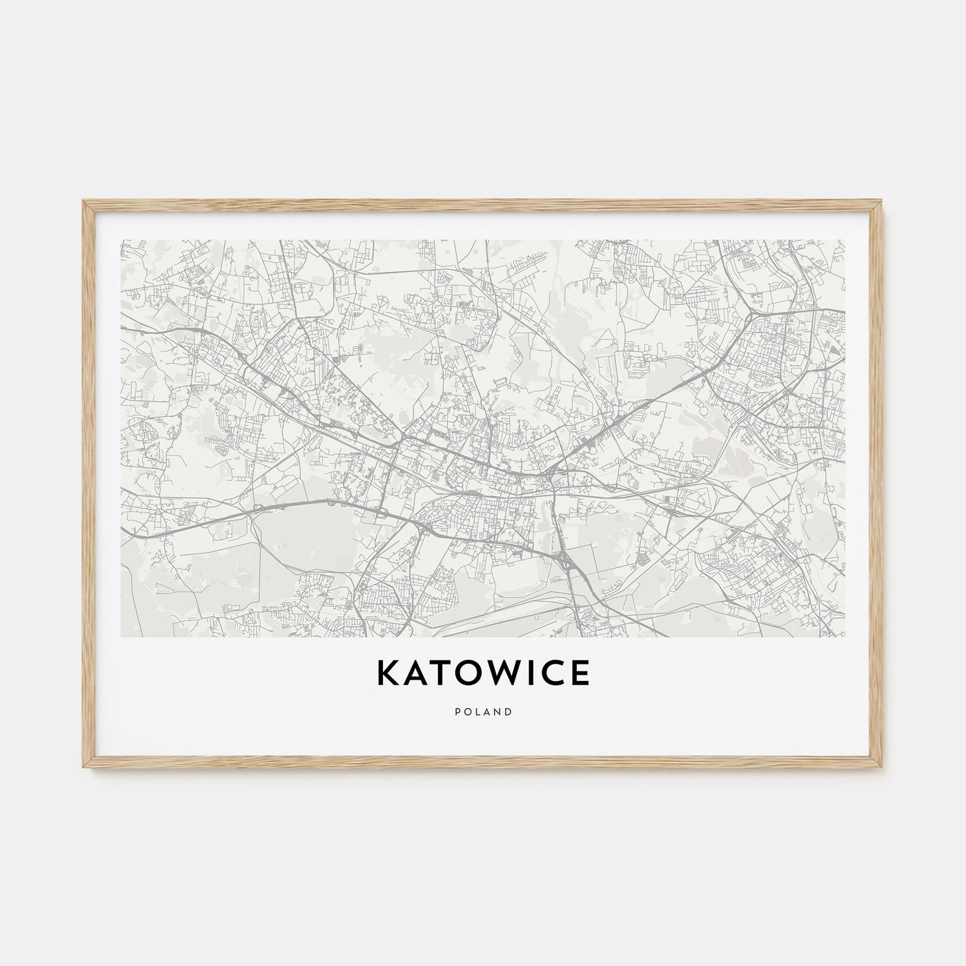 Katowice Map Landscape Poster