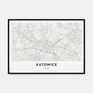 Katowice Map Landscape Poster