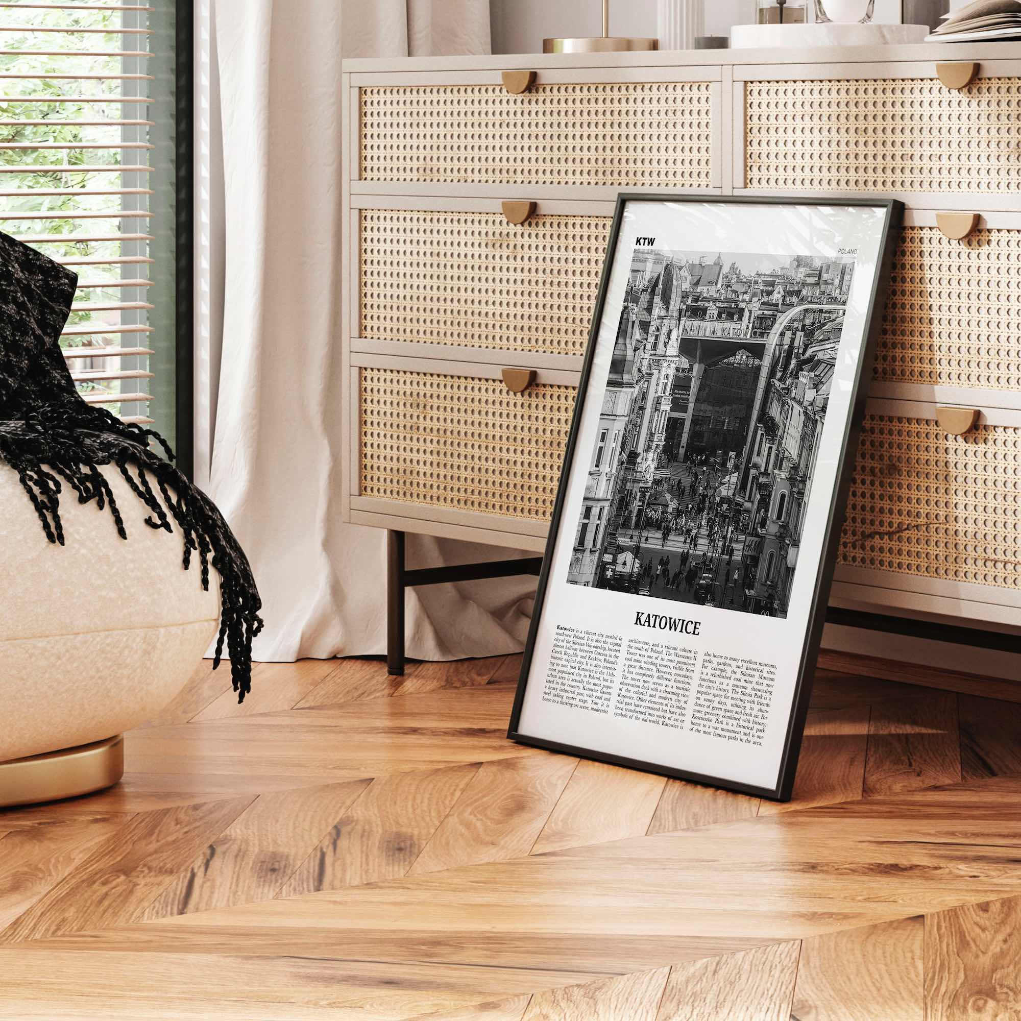 Katowice Print Black and White, Katowice Wall Art, Katowice Poster, Katowice Photo, Katowice Wall Décor, Katowice Map, Poland