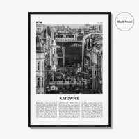 Katowice Print Black and White, Katowice Wall Art, Katowice Poster, Katowice Photo, Katowice Wall Décor, Katowice Map, Poland
