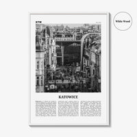 Katowice Print Black and White, Katowice Wall Art, Katowice Poster, Katowice Photo, Katowice Wall Décor, Katowice Map, Poland