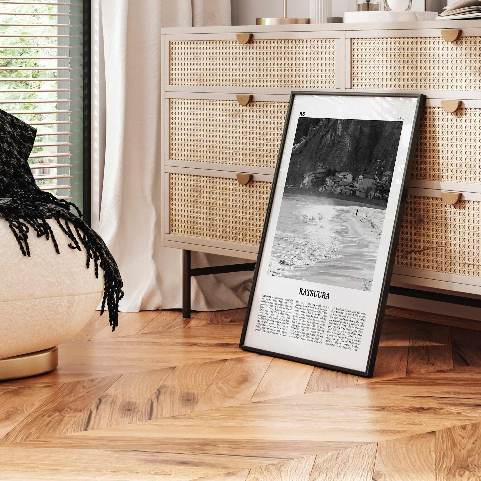 Katsuura Print Black and White, Katsuura Wall Art, Katsuura Poster, Katsuura Photo, Katsuura Wall Décor, Katsuura Map, Japan