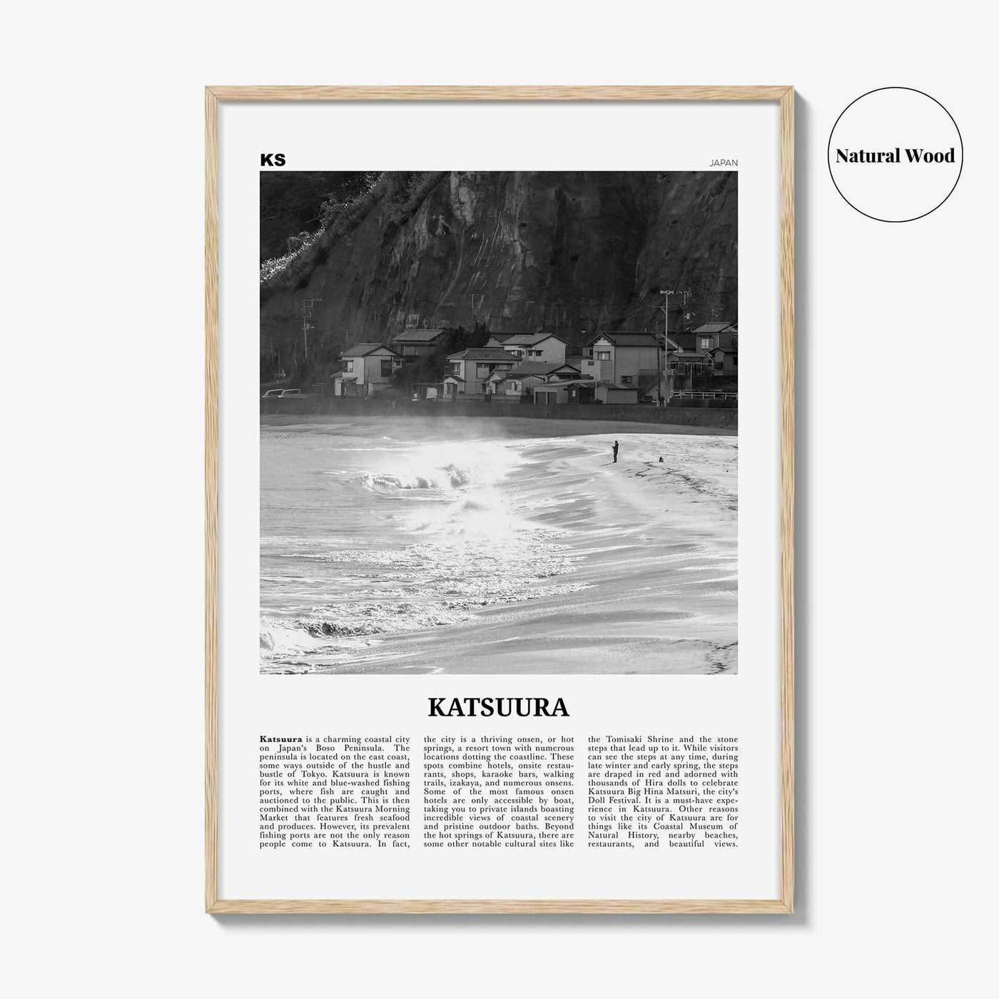 Katsuura Print Black and White, Katsuura Wall Art, Katsuura Poster, Katsuura Photo, Katsuura Wall Décor, Katsuura Map, Japan