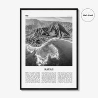 Kauai Print Black and White No 1, Kauai Wall Art, Kauai Poster, Kauai Photo, Kauai Wall Décor, Hawaii, USA, United States, America