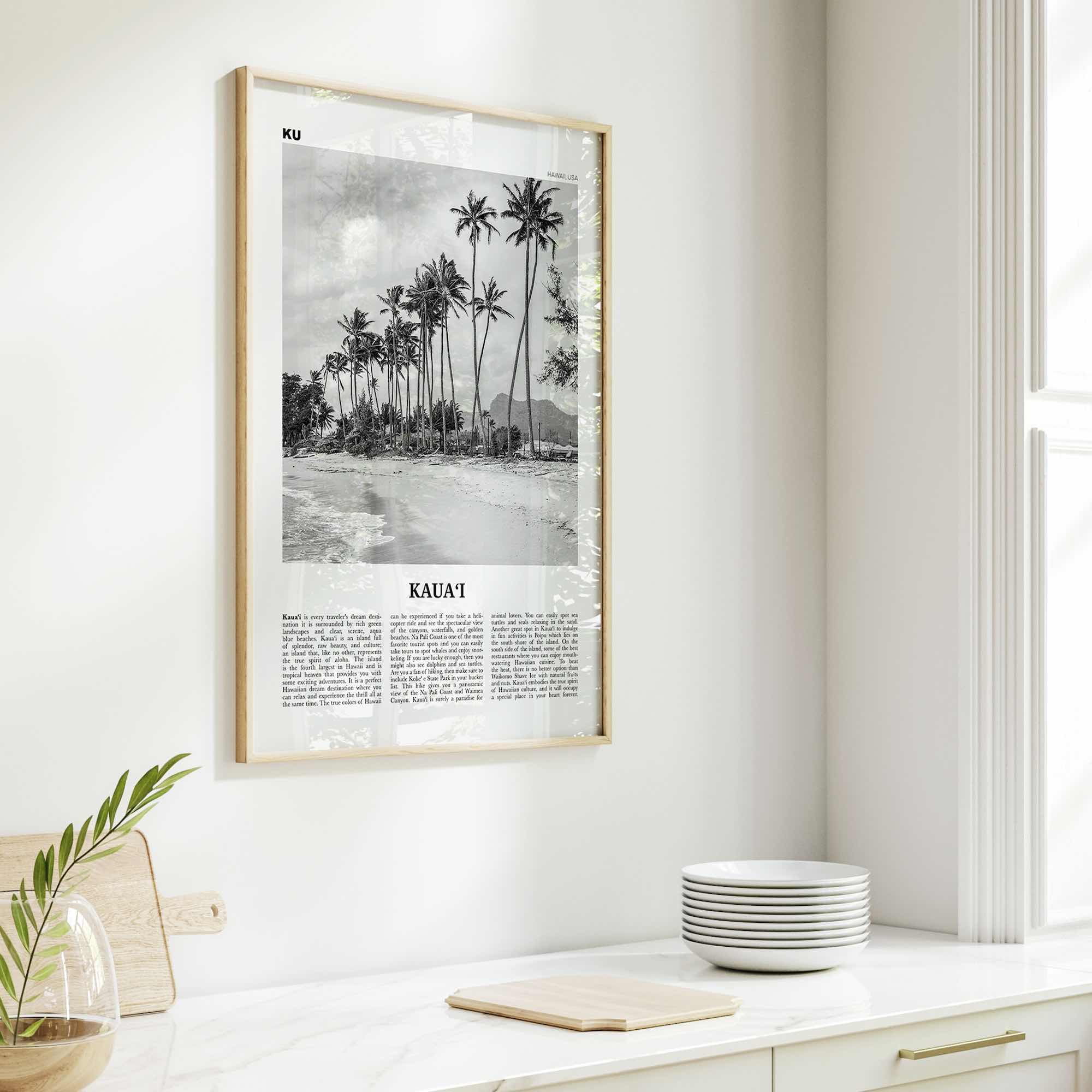 Kauai Print Black and White No 2, Kauai Wall Art, Kauai Poster, Kauai Photo, Kauai Wall Décor, Hawaii, USA, United States, North America