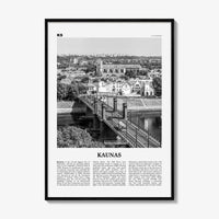 Kaunas Print Black and White, Kaunas Wall Art, Kaunas Poster, Kaunas Photo, Kaunas Wall Décor, Kaunas Map, Lithuania