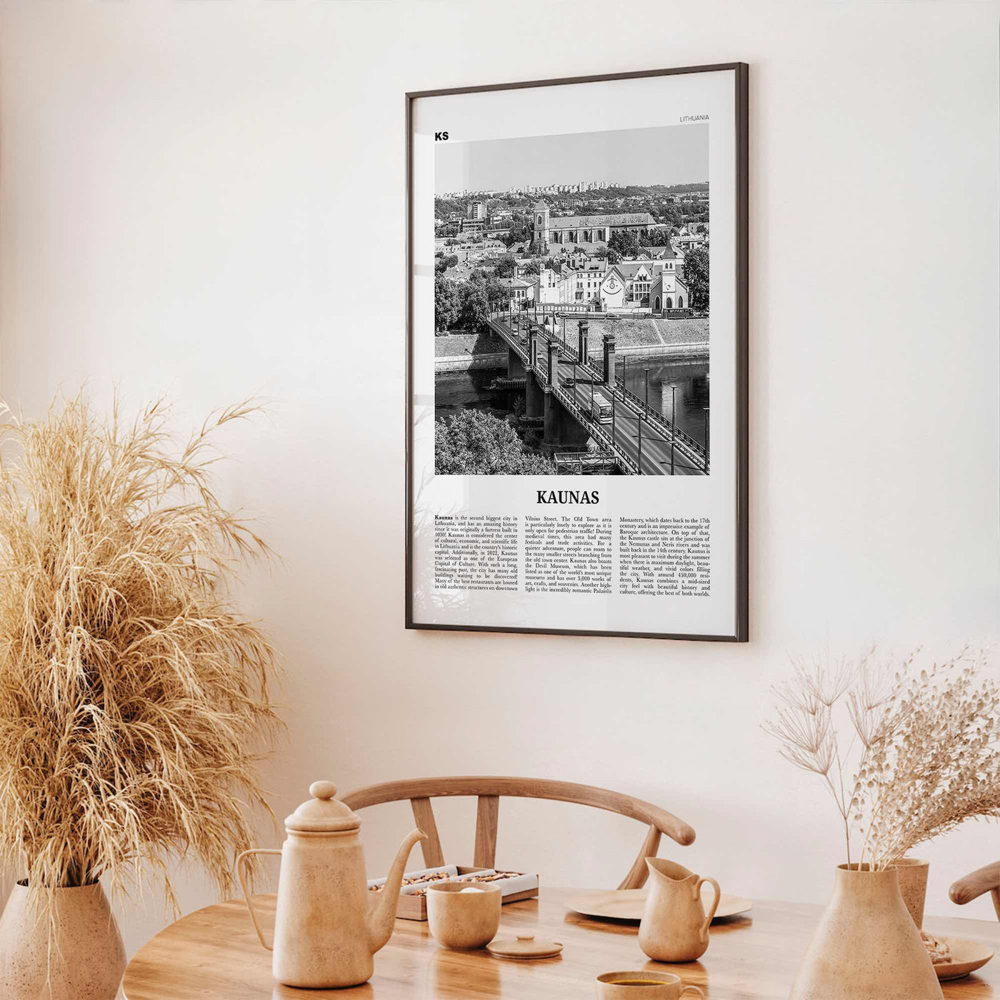 Kaunas Print Black and White, Kaunas Wall Art, Kaunas Poster, Kaunas Photo, Kaunas Wall Décor, Kaunas Map, Lithuania