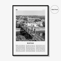 Kaunas Print Black and White, Kaunas Wall Art, Kaunas Poster, Kaunas Photo, Kaunas Wall Décor, Kaunas Map, Lithuania