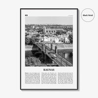 Kaunas Print Black and White, Kaunas Wall Art, Kaunas Poster, Kaunas Photo, Kaunas Wall Décor, Kaunas Map, Lithuania