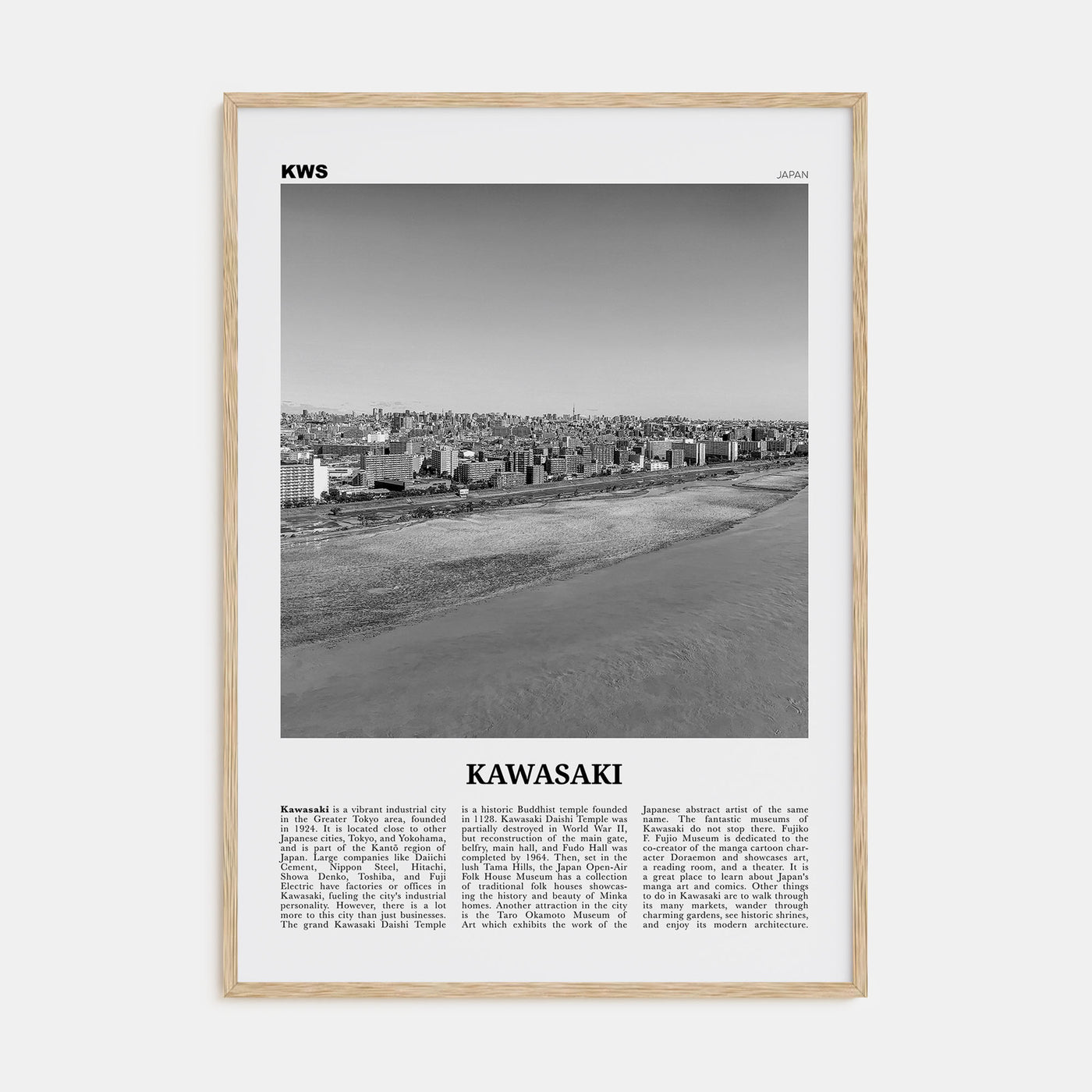 Kawasaki Travel B&W Poster