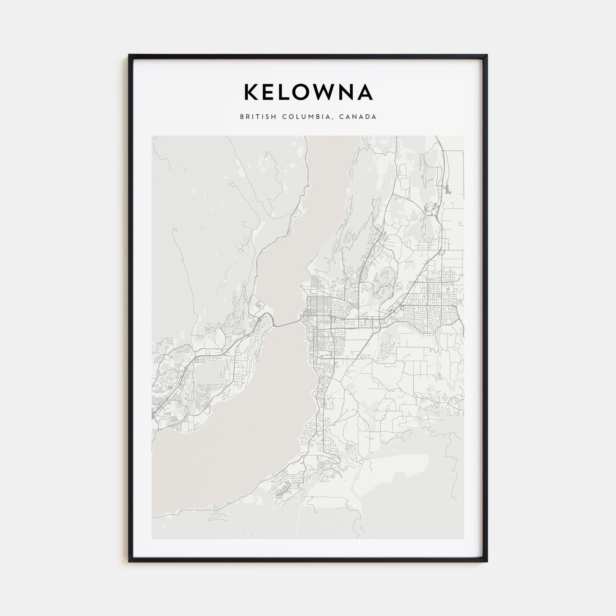 Kelowna Map Portrait Poster