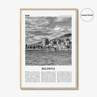 Kelowna Print Black and White, Kelowna Wall Art, Kelowna Poster, Kelowna Photo, Kelowna Wall Décor, Kelowna Map, British Columbia, Canada
