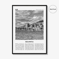Kelowna Print Black and White, Kelowna Wall Art, Kelowna Poster, Kelowna Photo, Kelowna Wall Décor, Kelowna Map, British Columbia, Canada