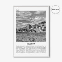 Kelowna Print Black and White, Kelowna Wall Art, Kelowna Poster, Kelowna Photo, Kelowna Wall Décor, Kelowna Map, British Columbia, Canada