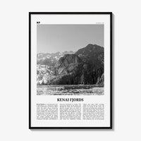 Kenai Fjords National Park Print Black and White, Kenai Fjords Wall Art, Kenai Fjords Poster, Kenai Fjords Photo, Alaska, USA, United States