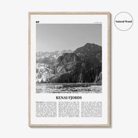 Kenai Fjords National Park Print Black and White, Kenai Fjords Wall Art, Kenai Fjords Poster, Kenai Fjords Photo, Alaska, USA, United States