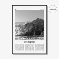 Kenai Fjords National Park Print Black and White, Kenai Fjords Wall Art, Kenai Fjords Poster, Kenai Fjords Photo, Alaska, USA, United States