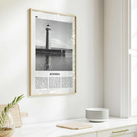 Kenosha Print Black and White, Kenosha Wall Art, Kenosha Poster, Kenosha Photo, Kenosha Wall Décor, Kenosha Map, United States