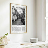Kensington Print Black and White, Kensington Wall Art, Kensington Poster, Kensington Photo, Kensington Map, London, England, United Kingdom
