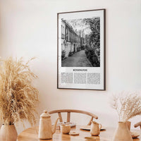 Kensington Print Black and White, Kensington Wall Art, Kensington Poster, Kensington Photo, Kensington Map, London, England, United Kingdom