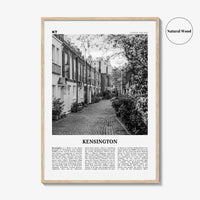 Kensington Print Black and White, Kensington Wall Art, Kensington Poster, Kensington Photo, Kensington Map, London, England, United Kingdom