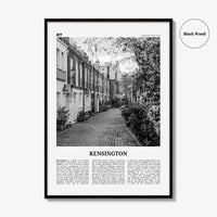 Kensington Print Black and White, Kensington Wall Art, Kensington Poster, Kensington Photo, Kensington Map, London, England, United Kingdom