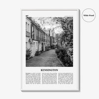Kensington Print Black and White, Kensington Wall Art, Kensington Poster, Kensington Photo, Kensington Map, London, England, United Kingdom