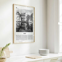 Kent Print Black and White, Kent Wall Art, Kent Poster, Kent Photo, Kent Map, England, UK, United Kingdom