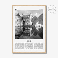 Kent Print Black and White, Kent Wall Art, Kent Poster, Kent Photo, Kent Map, England, UK, United Kingdom