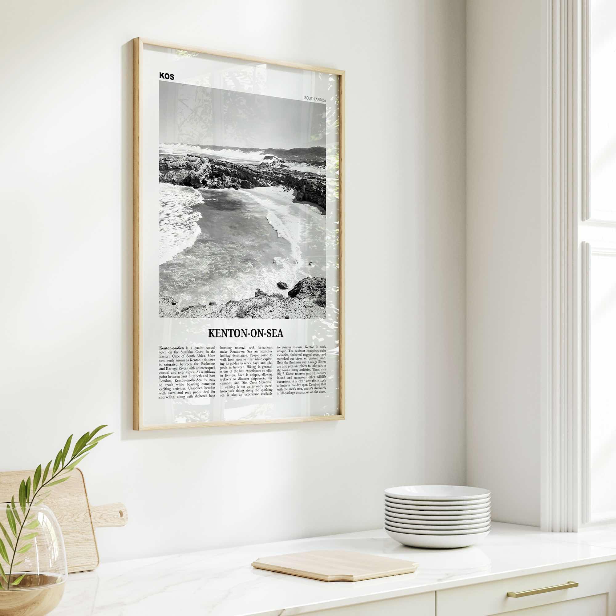 Kenton On Sea Print Black and White, Kenton-on-Sea Art, Kenton-on-Sea Poster, Kenton-on-Sea Photo, Kenton-on-Sea Décor, Kenton-on-Sea Map